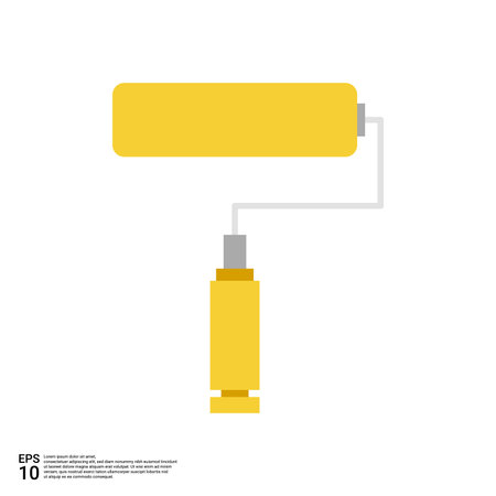 yellow paint tool illustration in flat design styleのイラスト素材