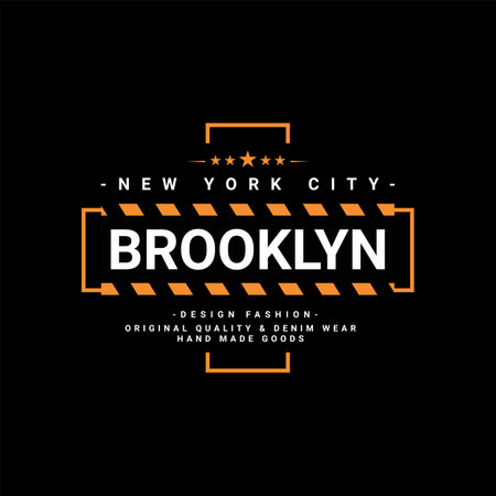 Brooklyn writing design, suitable for screen printing t-shirts, clothes, jackets and othersのイラスト素材