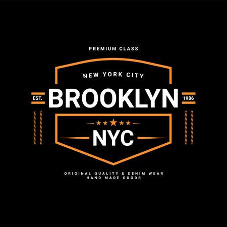 Brooklyn writing design, suitable for screen printing t-shirts, clothes, jackets and othersのイラスト素材