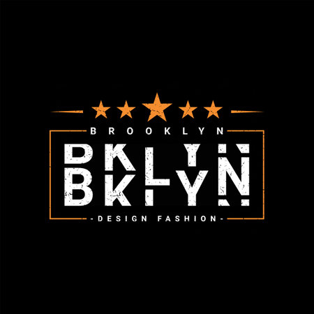 Brooklyn writing design, suitable for screen printing t-shirts, clothes, jackets and othersのイラスト素材