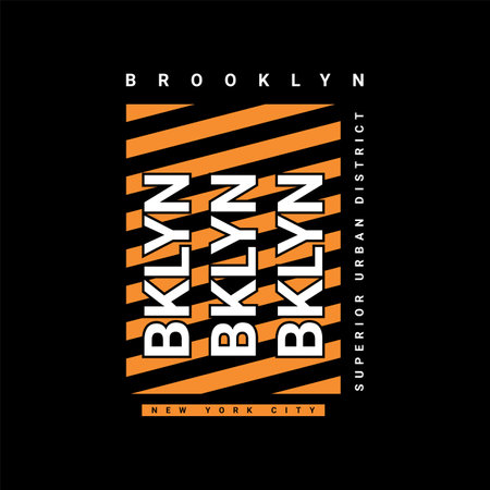 Brooklyn writing design, suitable for screen printing t-shirts, clothes, jackets and othersのイラスト素材
