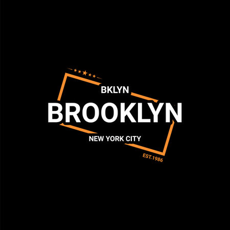 Brooklyn writing design, suitable for screen printing t-shirts, clothes, jackets and othersのイラスト素材