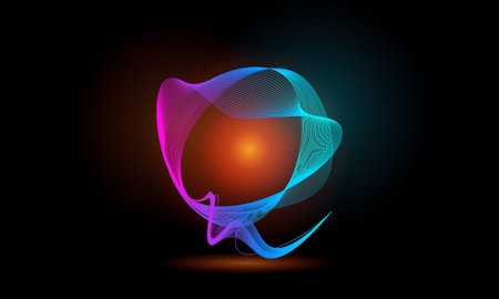 Abstract wave line background, with beautiful light effectのイラスト素材