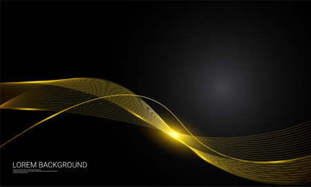 golden wave abstract background design, suitable for backgrounds, wallpapers, posters, and othersのイラスト素材