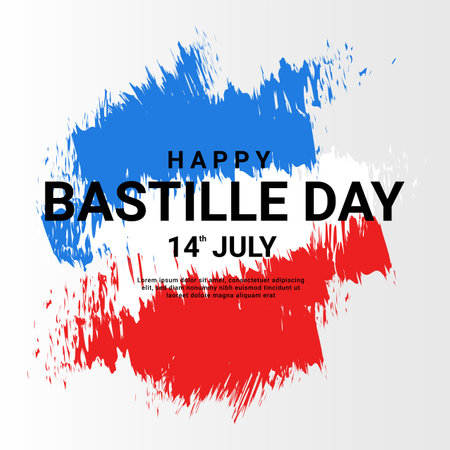 happy bastille day background, suitable for posters, backgrounds, stickers and othersのイラスト素材