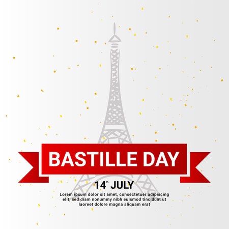 happy bastille day background, suitable for posters, backgrounds, stickers and othersのイラスト素材