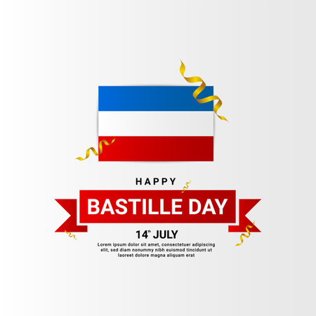 happy bastille day background, suitable for posters, backgrounds, stickers and othersのイラスト素材