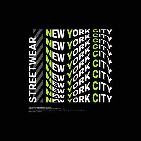 New york city writing design, suitable for screen printing t-shirts, clothes, jackets and othersのイラスト素材