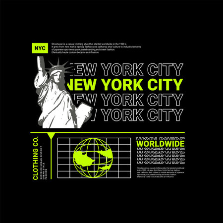 New york city writing design, suitable for screen printing t-shirts, clothes, jackets and othersのイラスト素材