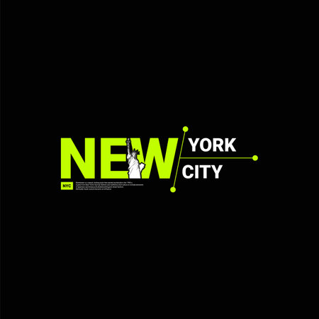New york city writing design, suitable for screen printing t-shirts, clothes, jackets and othersのイラスト素材