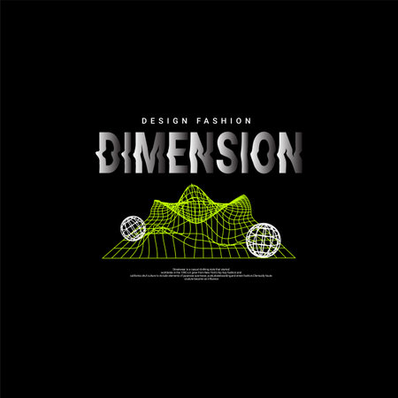 Dimension writing design, suitable for screen printing t-shirts, clothes, jackets and othersのイラスト素材