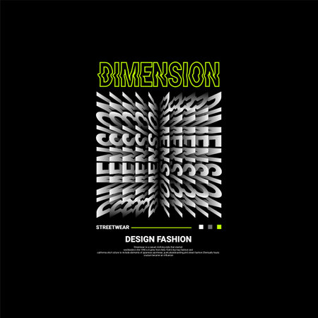 Dimension writing design, suitable for screen printing t-shirts, clothes, jackets and othersのイラスト素材