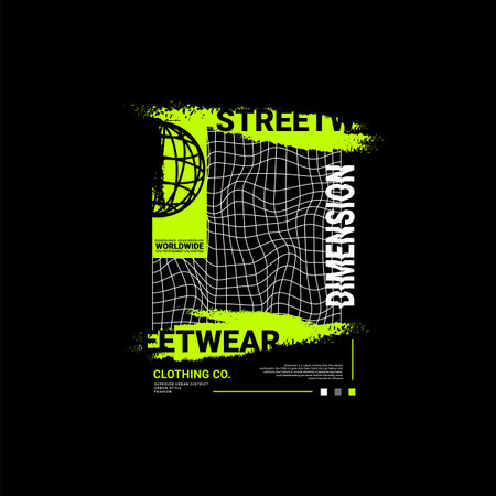 Dimension writing design, suitable for screen printing t-shirts, clothes, jackets and othersのイラスト素材