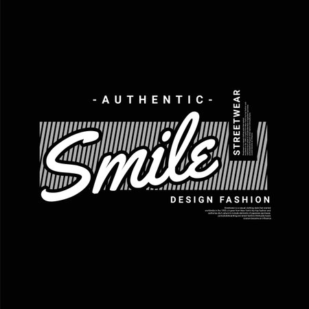 Smile writing design, suitable for screen printing t-shirts, clothes, jackets and othersのイラスト素材