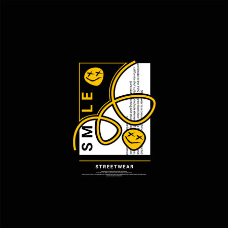 Smile writing design, suitable for screen printing t-shirts, clothes, jackets and othersのイラスト素材