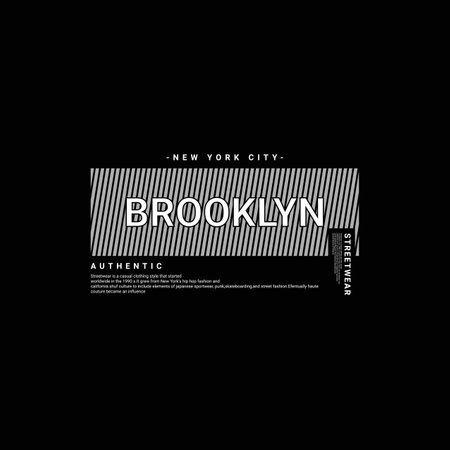 Brooklyn writing design, suitable for screen printing t-shirts, clothes, jackets and othersのイラスト素材