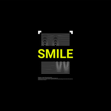 Smile writing design, suitable for screen printing t-shirts, clothes, jackets and othersのイラスト素材