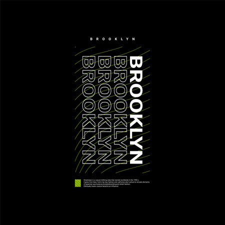 Brooklyn writing design, suitable for screen printing t-shirts, clothes, jackets and othersのイラスト素材