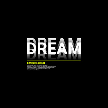 Dreamer writing design, suitable for screen printing t-shirts, clothes, jackets and othersのイラスト素材