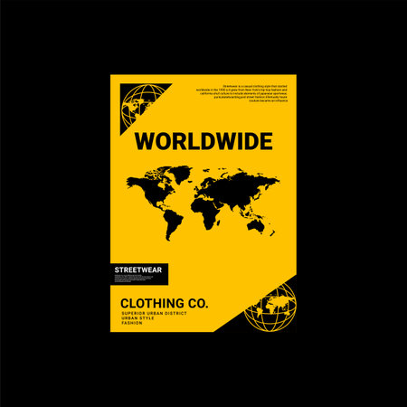 Worldwide writing design, suitable for screen printing t-shirts, clothes, jackets and othersのイラスト素材