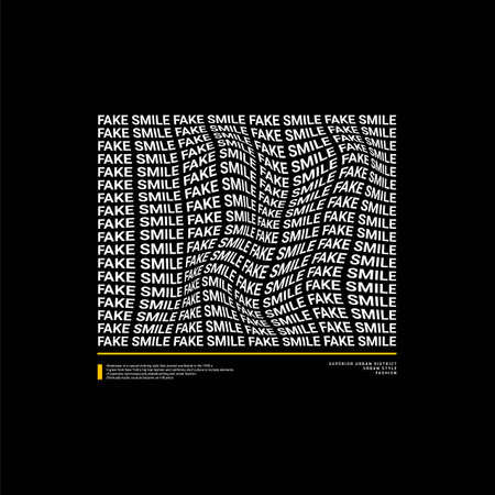 Fake smile design, suitable for screen printing t-shirts, clothes, jackets and othersのイラスト素材