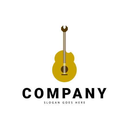 guitar repair logo, this logo is suitable for your businessのイラスト素材