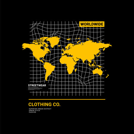 Worldwide writing design, suitable for screen printing t-shirts, clothes, jackets and othersのイラスト素材