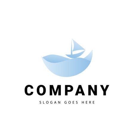sea ââlogo with ship, suitable for your business logoのイラスト素材