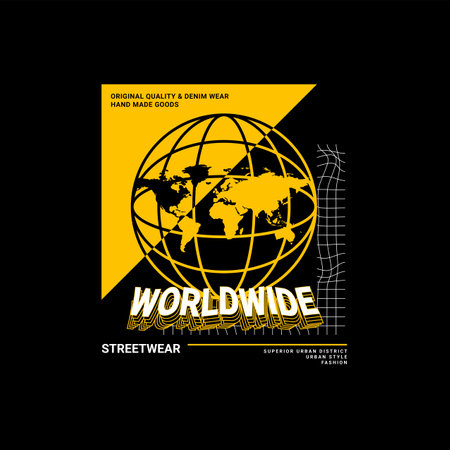 Worldwide writing design, suitable for screen printing t-shirts, clothes, jackets and othersのイラスト素材