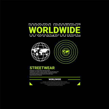 Worldwide writing design, suitable for screen printing t-shirts, clothes, jackets and othersのイラスト素材