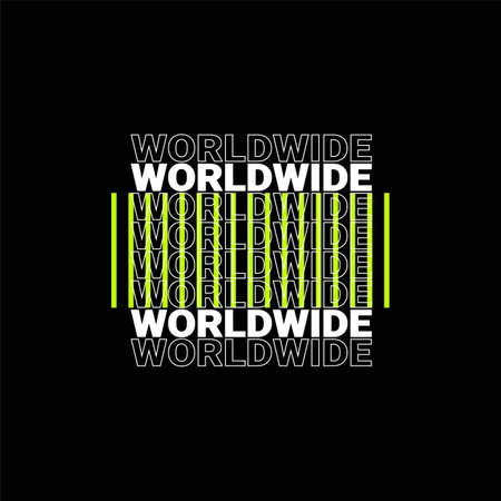 Worldwide writing design, suitable for screen printing t-shirts, clothes, jackets and othersのイラスト素材