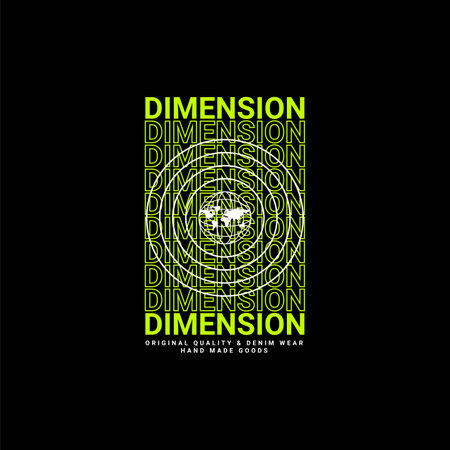 Dimension writing design, suitable for screen printing t-shirts, clothes, jackets and othersのイラスト素材