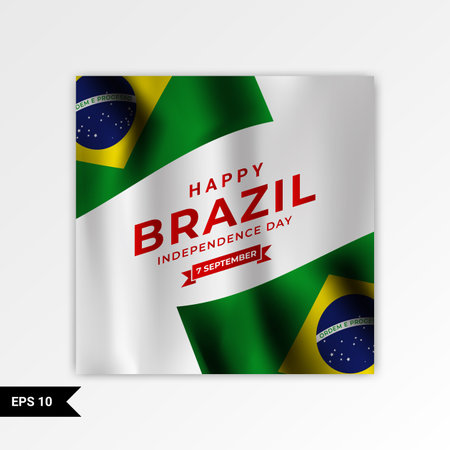 Brazil independence day greeting designのイラスト素材