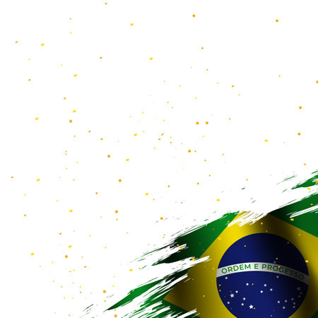 Brazil country flag design on white backgroundのイラスト素材