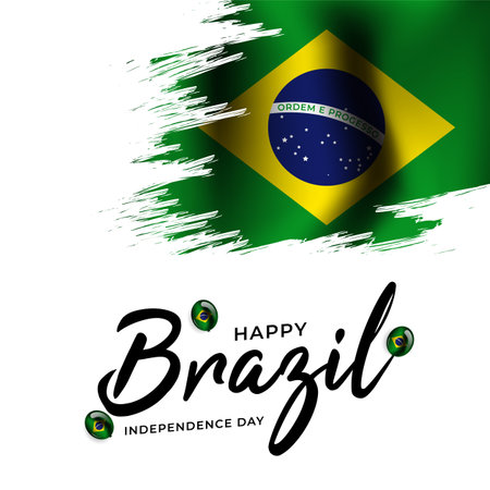 Brazil independence day greeting designのイラスト素材