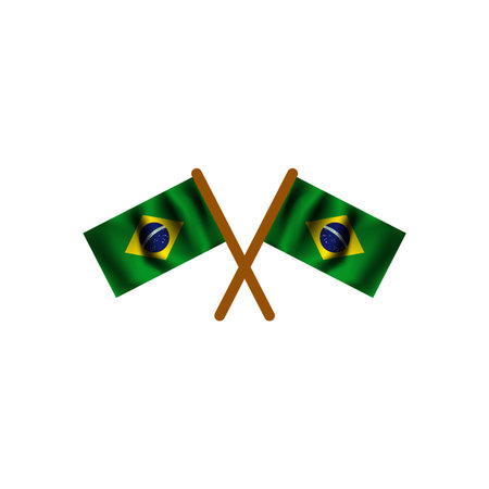 Brazil country flag design on white backgroundのイラスト素材
