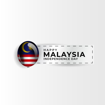 Malaysia independence day greeting designのイラスト素材