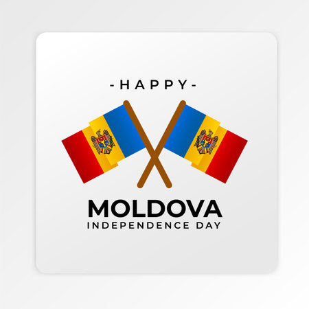 Moldova independence day greeting designのイラスト素材