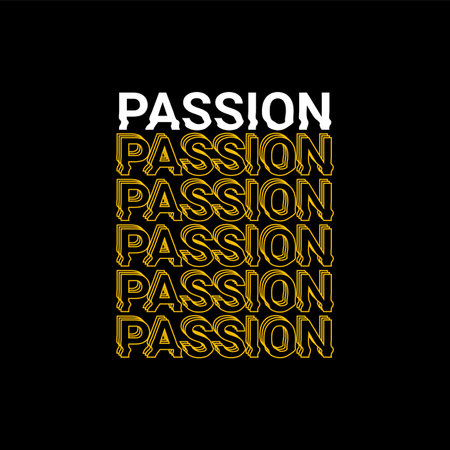 Passion t-shirt design, suitable for screen printing, jackets and othersのイラスト素材