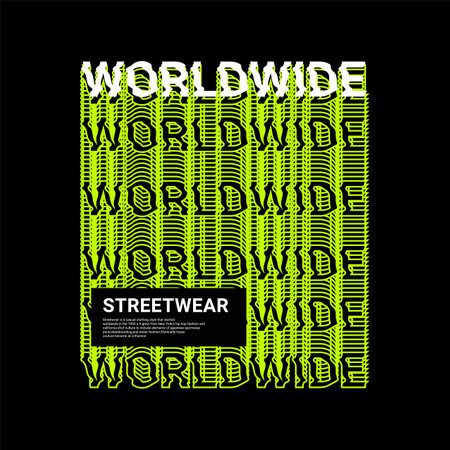 Worldwide writing design, suitable for screen printing t-shirts, clothes, jackets and othersのイラスト素材