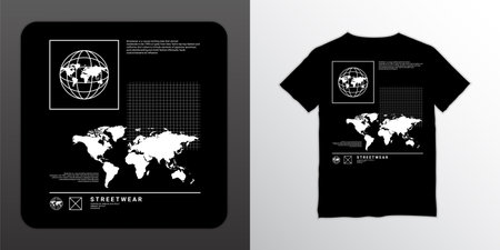 streetwear t-shirt design, suitable for screen printing, jackets and othersのイラスト素材