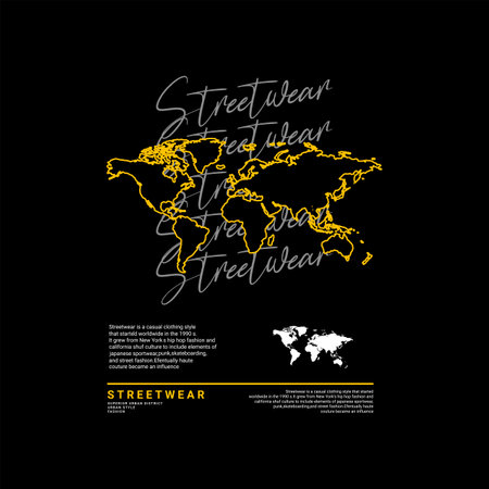 Streetwear t-shirt design, suitable for screen printing, jackets and othersのイラスト素材