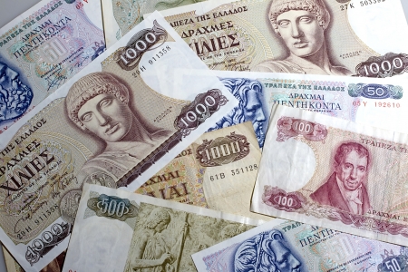  Old greek drachma cash notes の写真素材