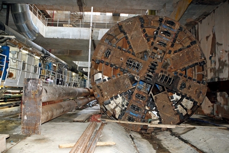 THESSALONIKI, GREECE - AUG 2, 2010: Works for the construction of metro in the center of town のeditorial素材