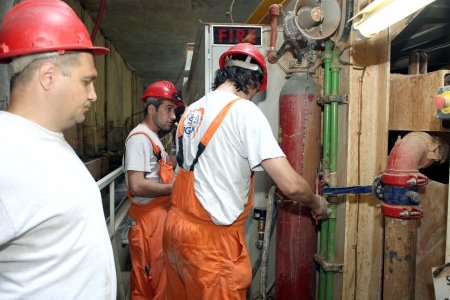 THESSALONIKI, GREECE - AUG 2, 2010: Works for the construction of metro in the center of townのeditorial素材
