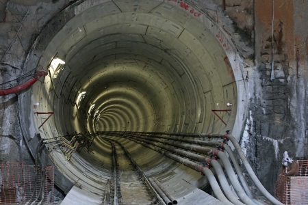 THESSALONIKI, GREECE - AUG 2, 2010: Works for the construction of metro in the center of town のeditorial素材