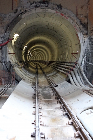 THESSALONIKI, GREECE - AUG 2, 2010: Works for the construction of metro in the center of town のeditorial素材