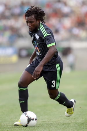 KOMOTINI,GREECE-SEPT 15, 2012:Ibrahim Sissoko of Panathinaikos in action during the soccer match between Panthrakikos and Panathinaikos at Komotini stadium のeditorial素材