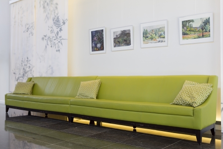 large green sofaの写真素材
