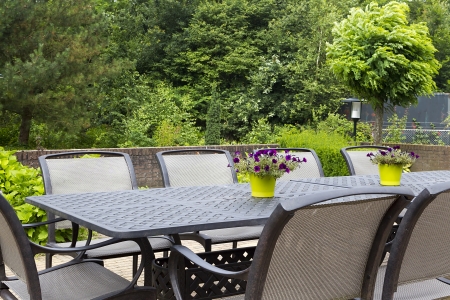beautiful garden patioの写真素材